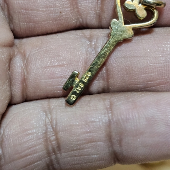 SAI Sterling Silver 925 Gold Plated Heart Key And Lock Charm/Pemdant Lot 3 Grams - Picture 3 of 7